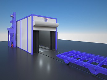 Обитаемая камера дробеструйной обработки внутреннего исполнения SPK-5.3.3 для завода транспортного электрооборудования